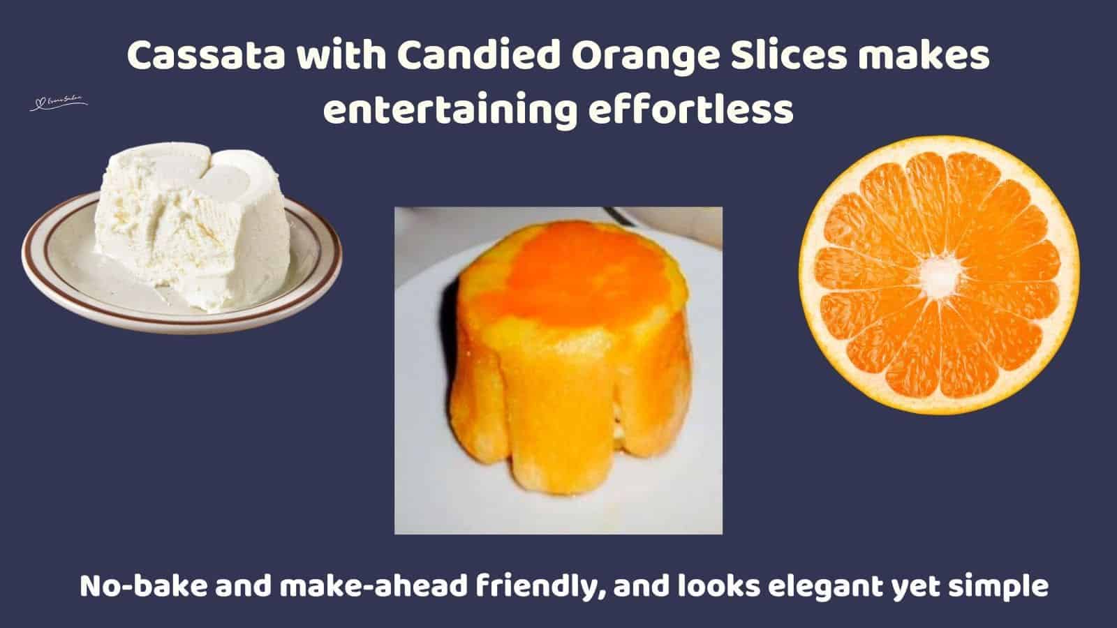 an image of Cassata with Candied Orange Slices made with ladyfingers