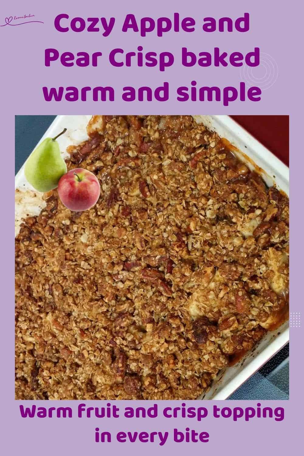 an image of an Apple and Pear Crisp in an oblong dish
