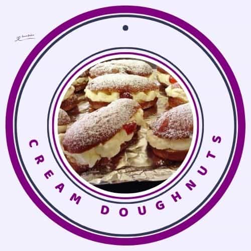 an image of long Cream Doughnuts with a cherries