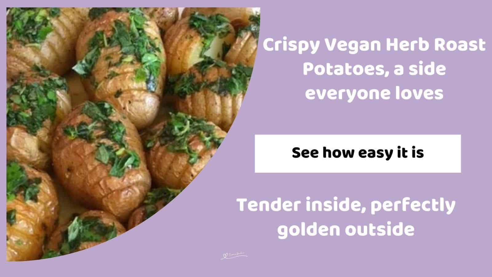 an image of Vegan Herb Roast Potatoes in a white dish