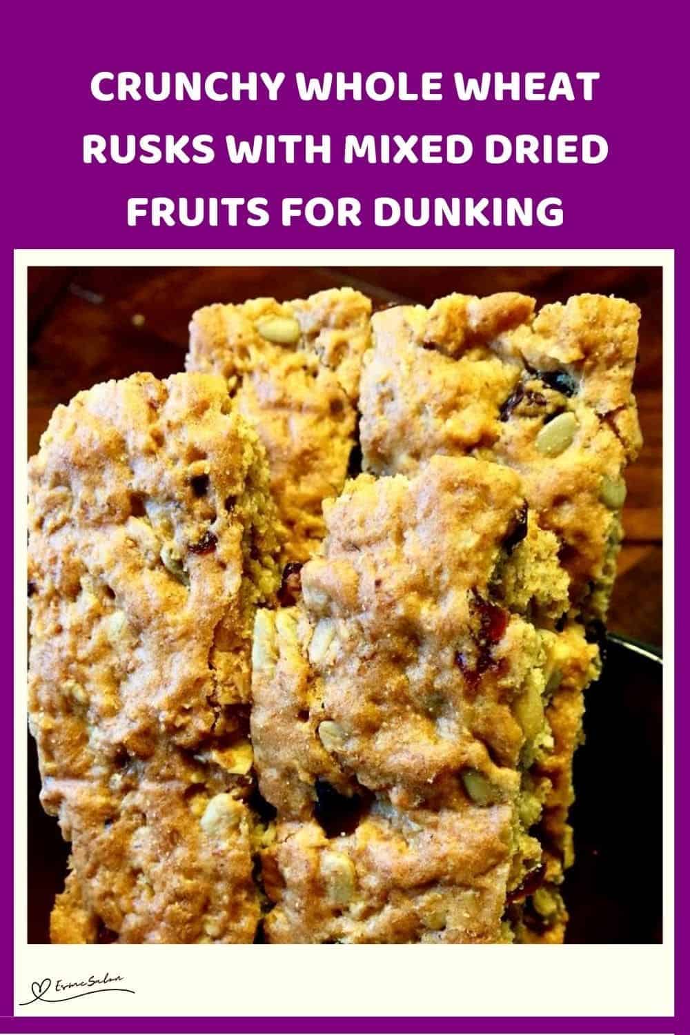 an image of Whole Wheat Rusks with Mixed Dried Fruits and Seeds