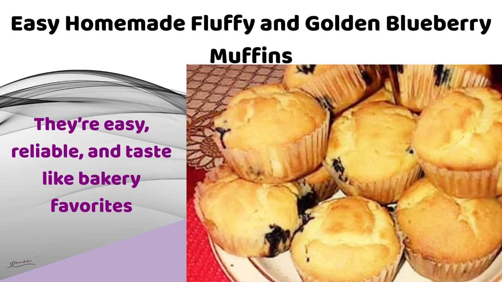 an image of a platter with a stack of Blueberry Muffins