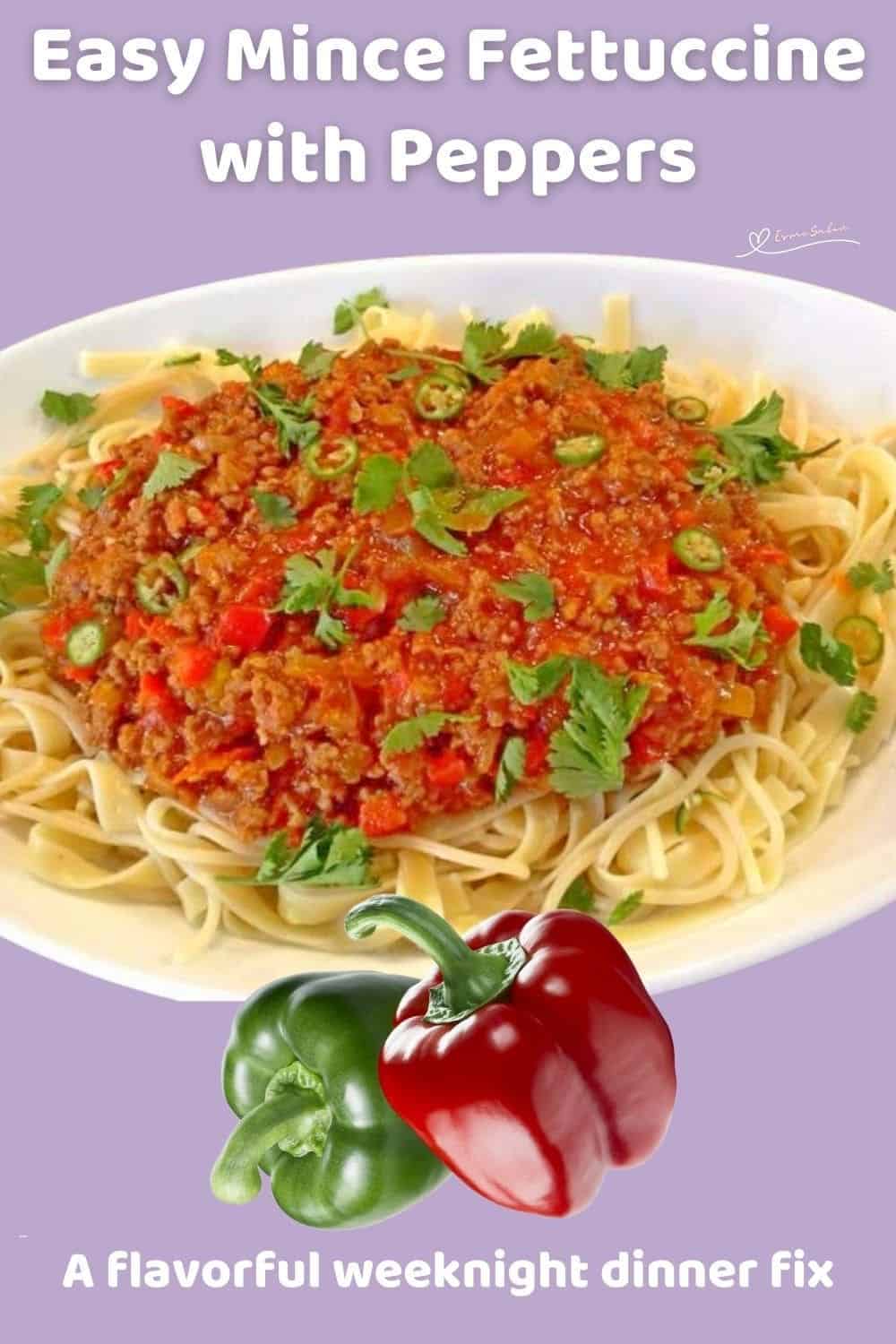an image of a plate of Mince Fettuccine garnished with fresh parsley