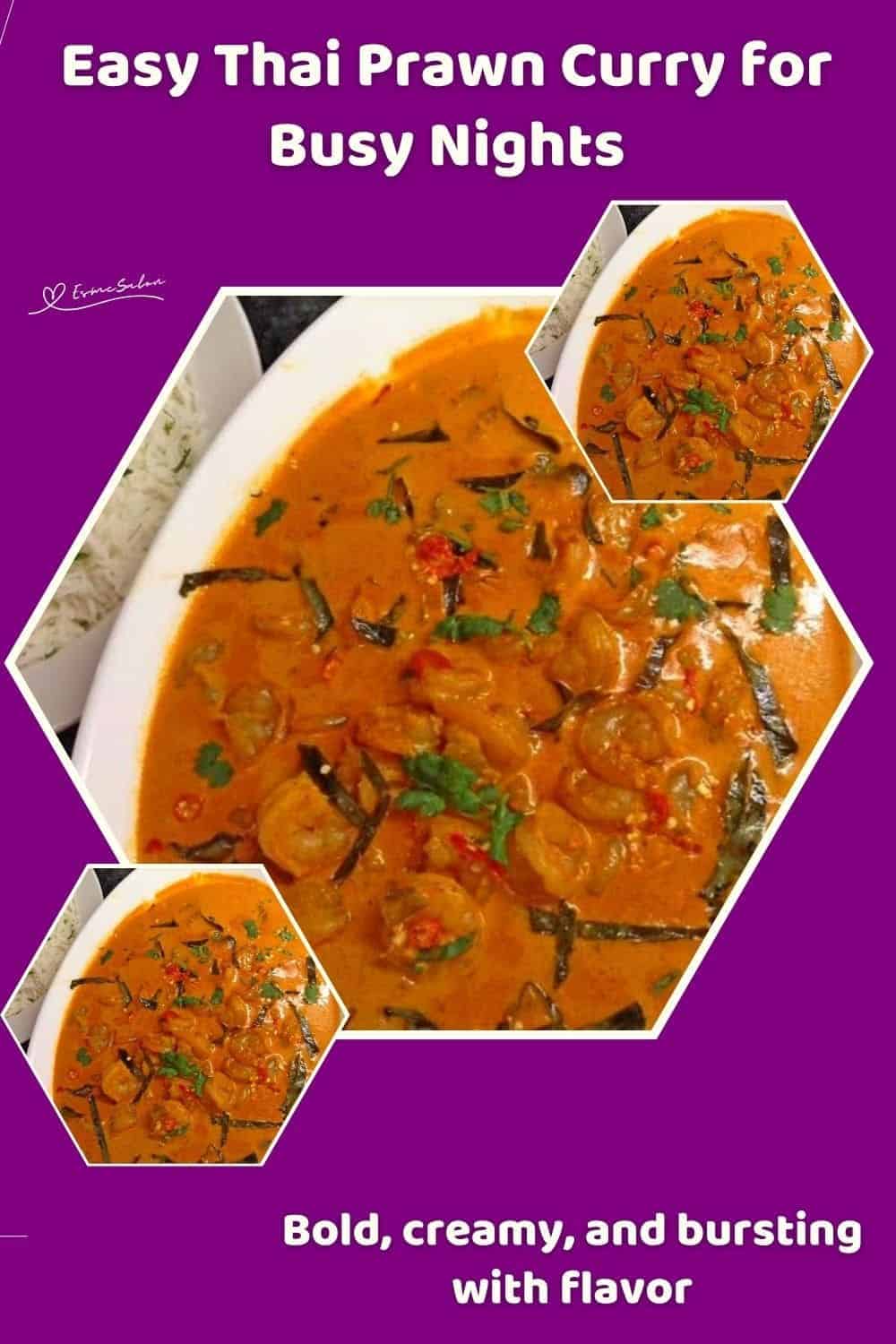 an image of a platter with Thai Red Prawn Curry 