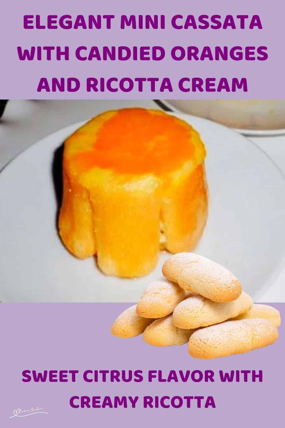 an image of Cassata with Candied Orange Slices made with ladyfingers