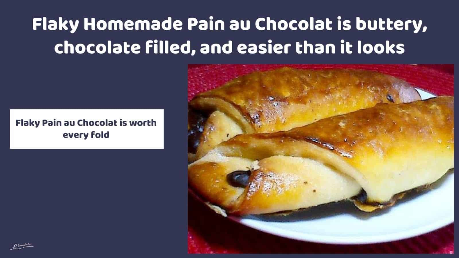an image of 2 Pain Au Chocolait on a white plate