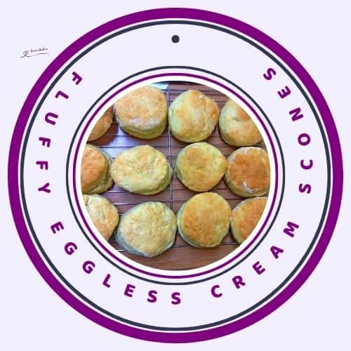 an image of Fluffy Eggless Cream Scones and some plated and topped with grated cheese