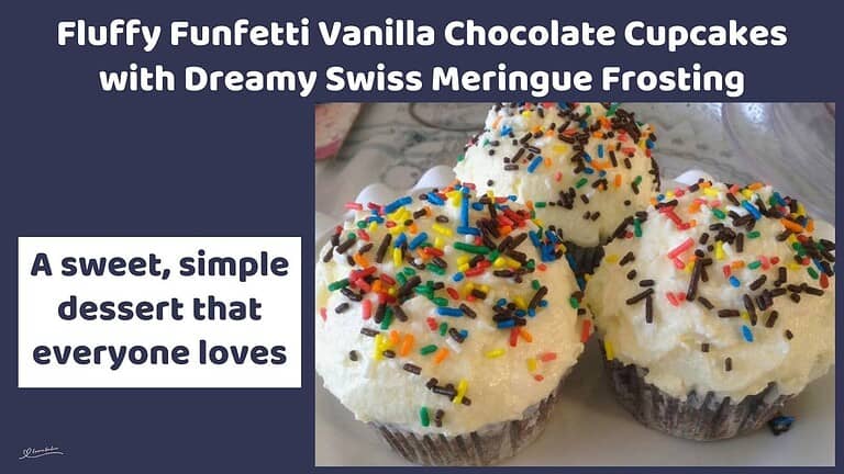 an image of Funfetti Vanilla Chocolate Cupcakes with buttercream topping
