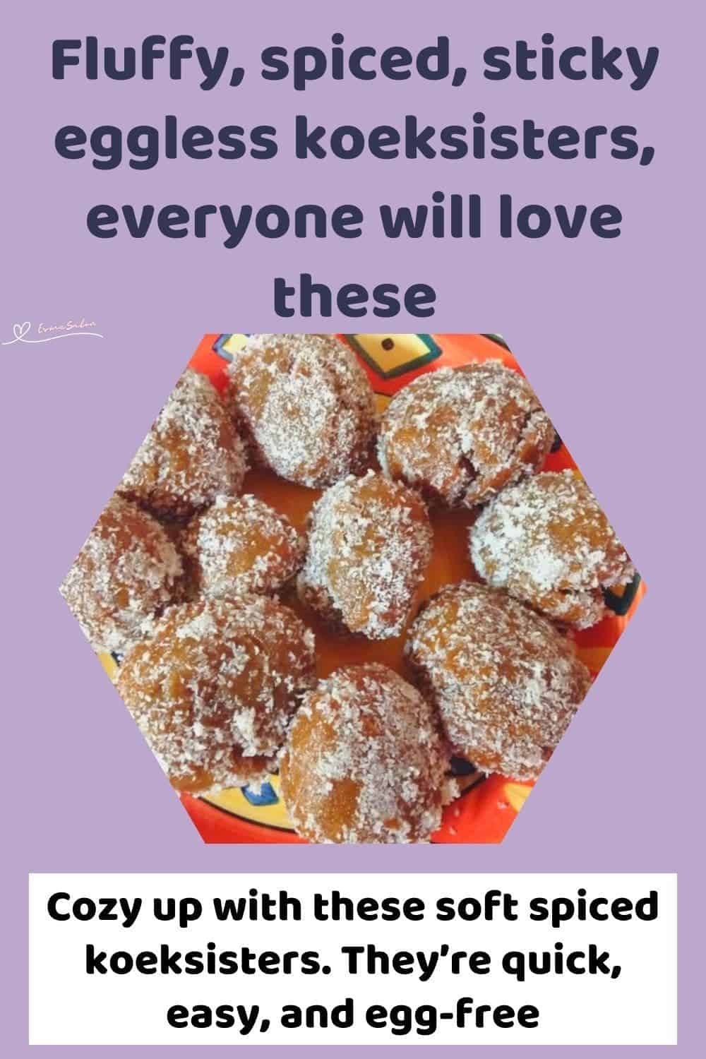 an image of Eggless Koeksisters covered in coconut on an orange platter