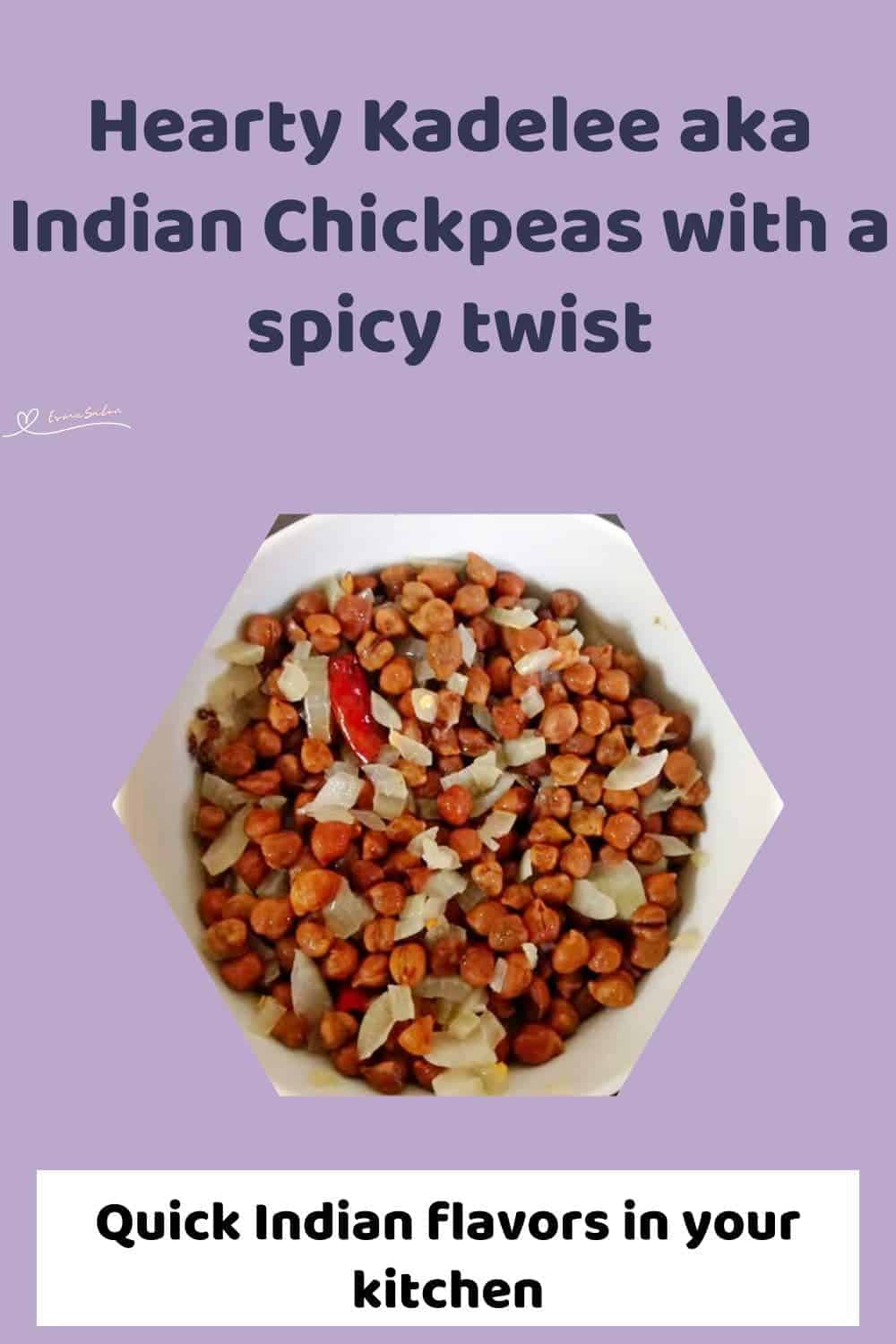an image of a while bowl with Kadelee aka Indian Chickpeas, onion and chili