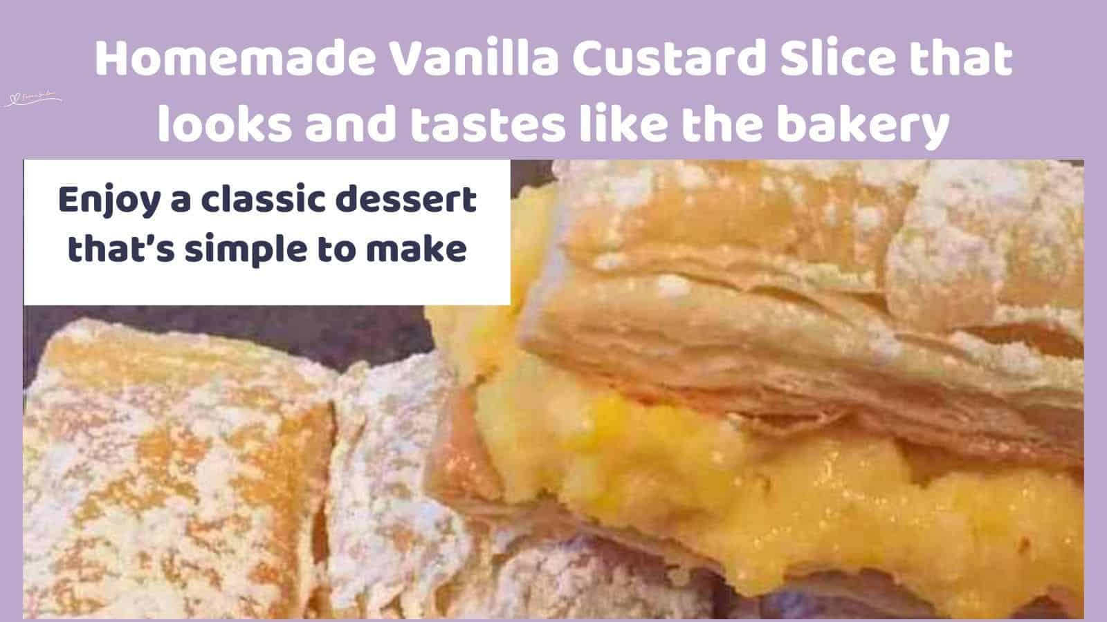 an image of Vanilla Custard Slices dusted with powdered sugar