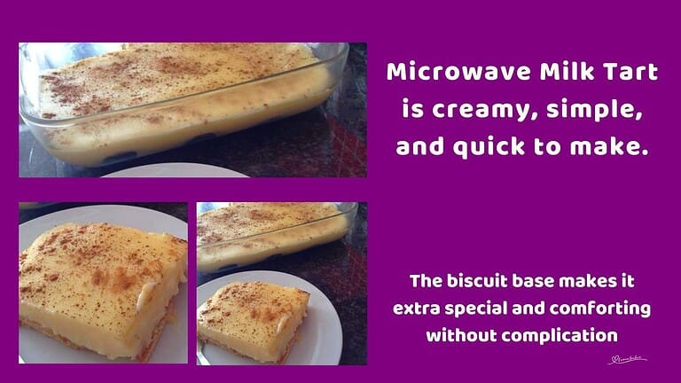 an image of Microwave Milk Tart dusted with cinnamon