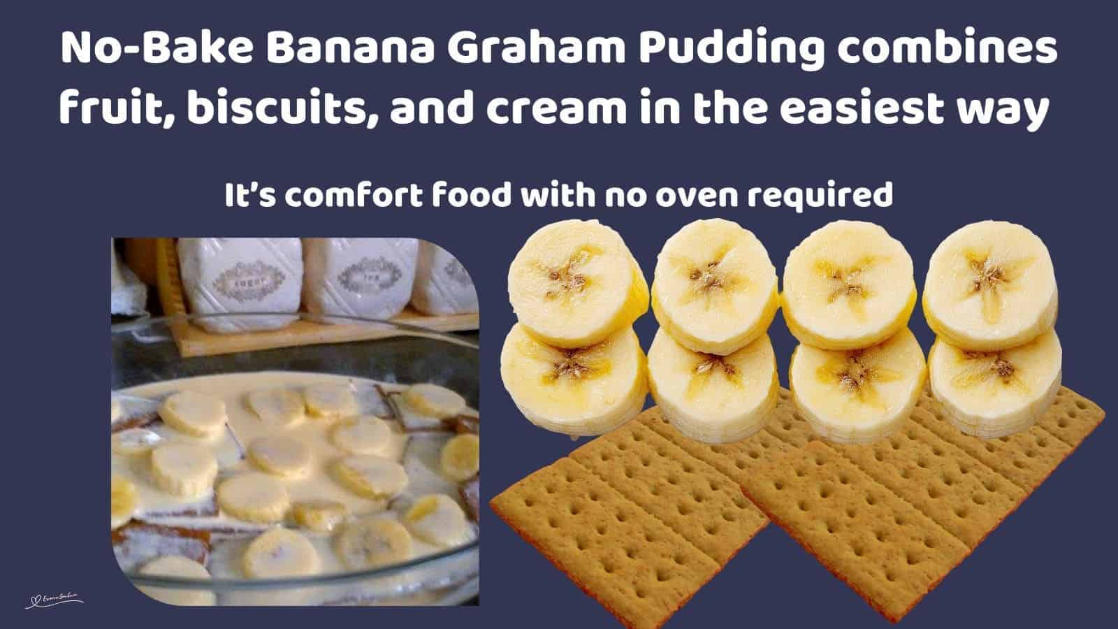 an image of a no bake No-Bake Banana Graham Pudding