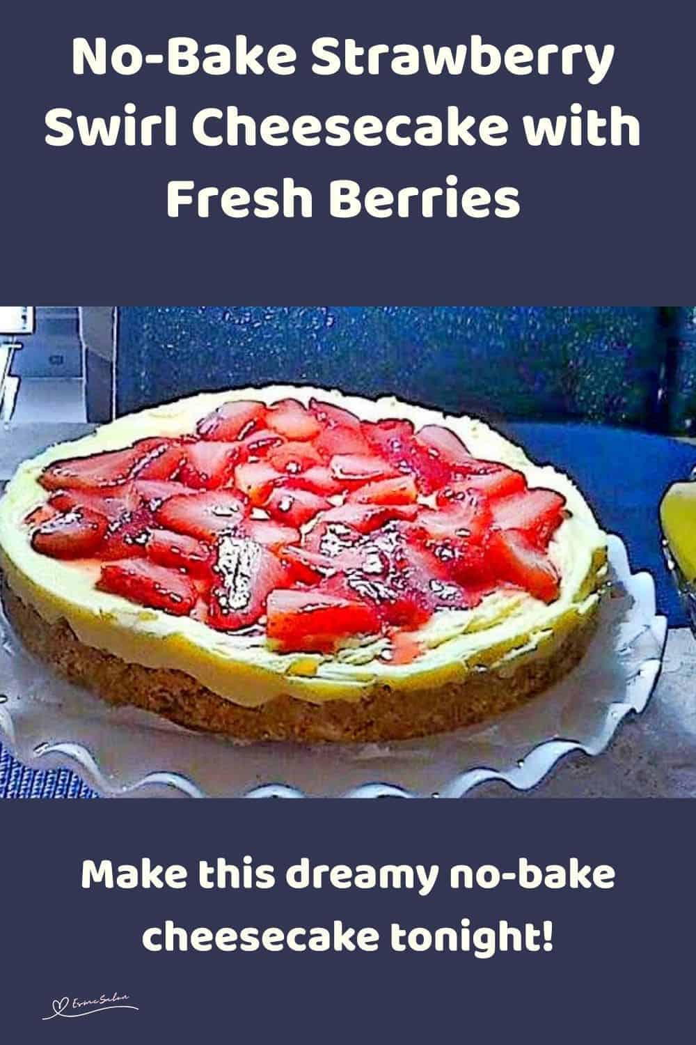 an image of a Strawberry Swirl Cheesecake