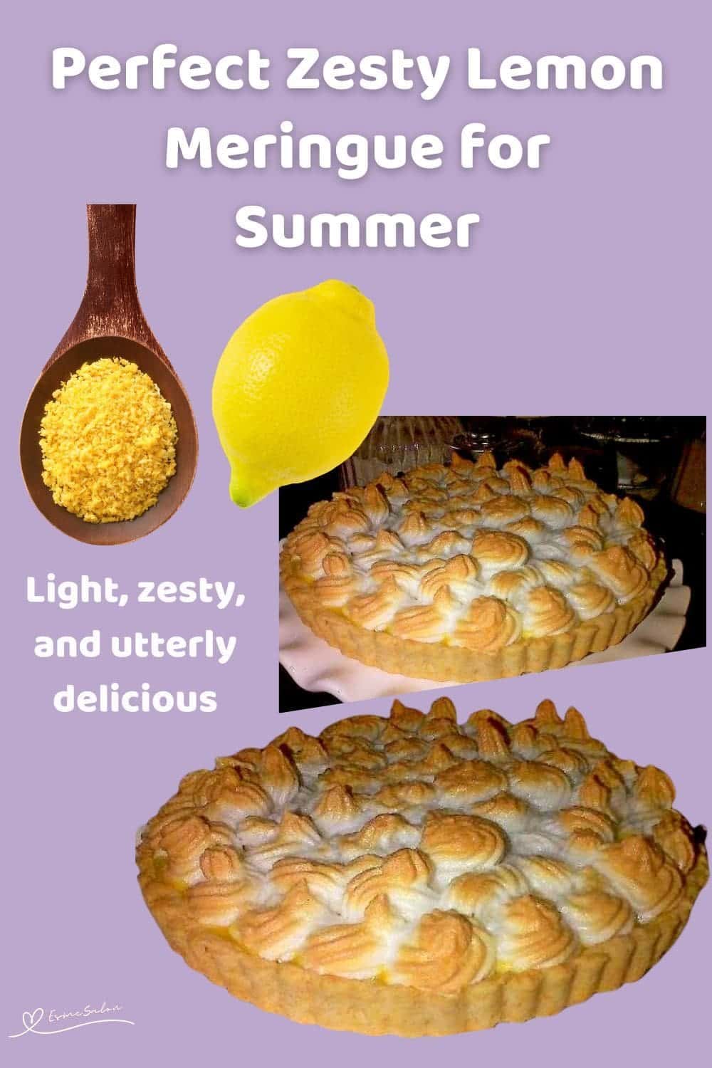 an image of a Zesty Lemon Meringue on a pink plate