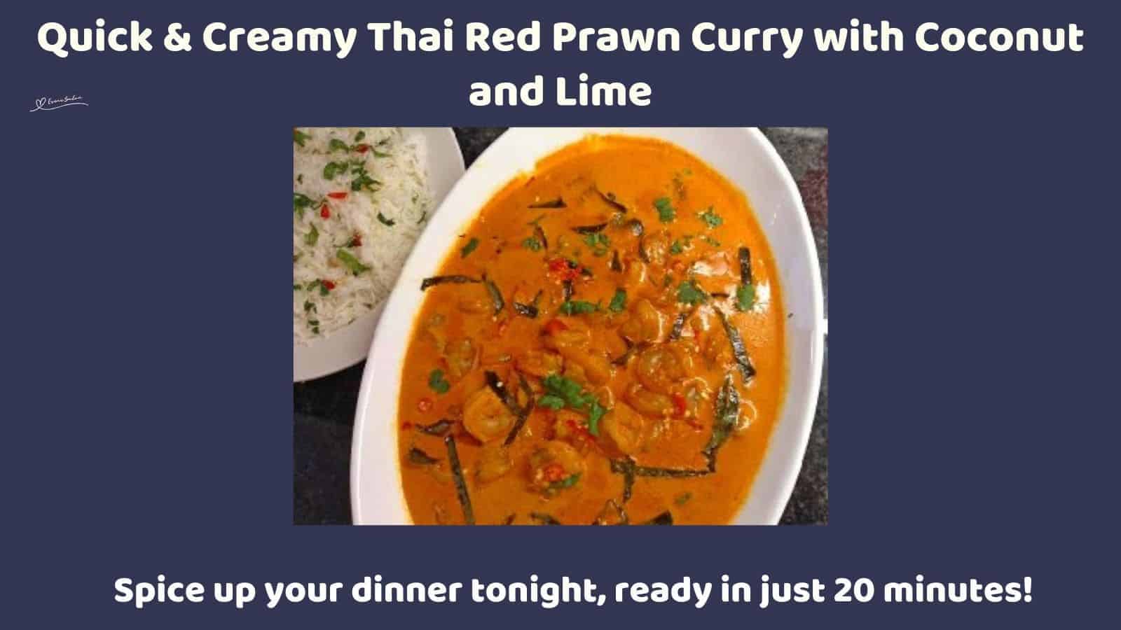an image of a platter with Thai Red Prawn Curry