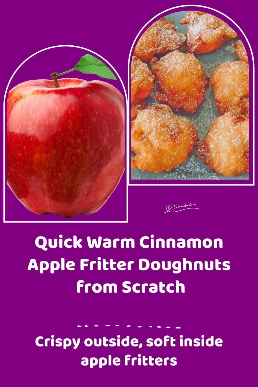 an image of Golden Warm Cinnamon Apple Fritter Doughnuts