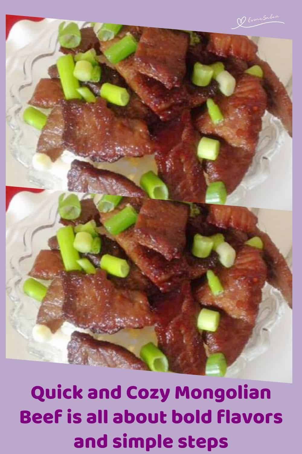 an image of Quick and Cozy Mongolian Beef garnished with scallions