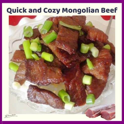 an image of Quick and Cozy Mongolian Beef garnished with scallions