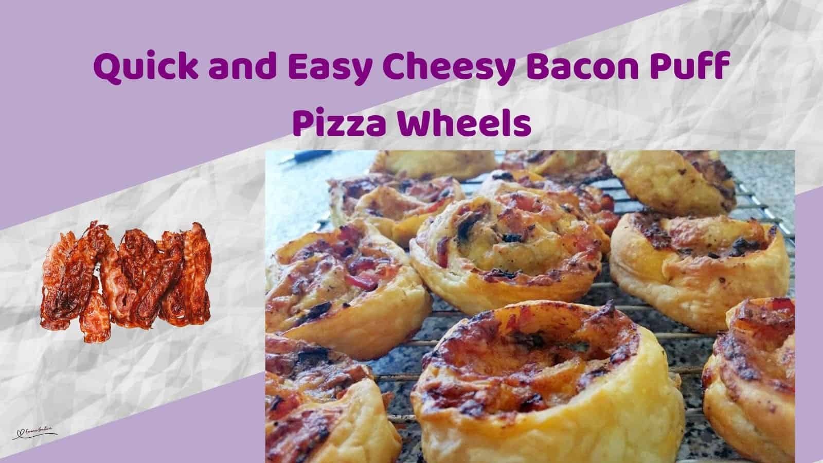 an image of Cheesy Bacon Puff Pizza Wheels