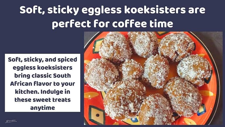 an image of Eggless Koeksisters covered in coconut on an orange platter