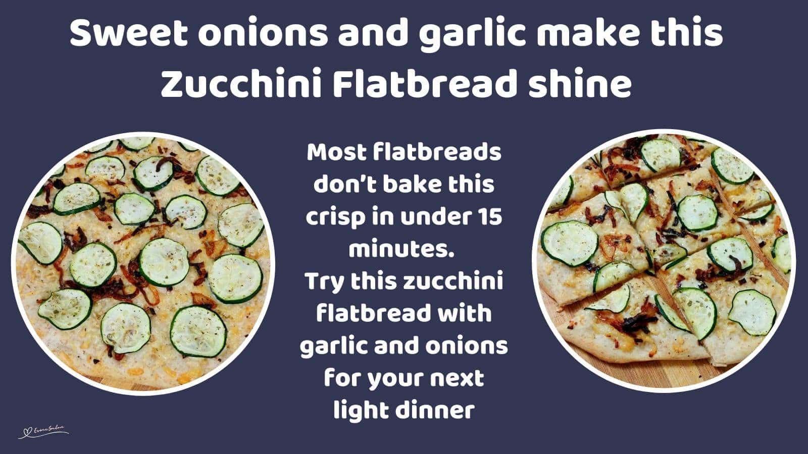an image of a Zucchini Flatbread with caramelized onion