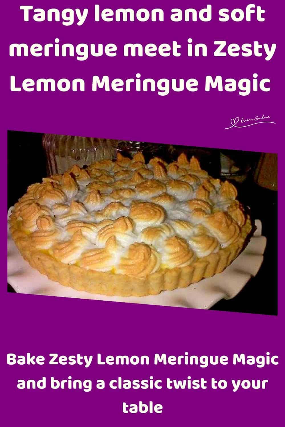 an image of a Zesty Lemon Meringue on a pink plate