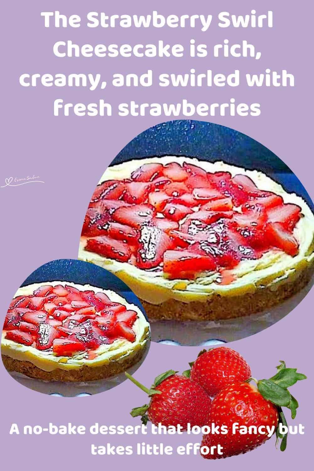 an image of a Strawberry Swirl Cheesecake