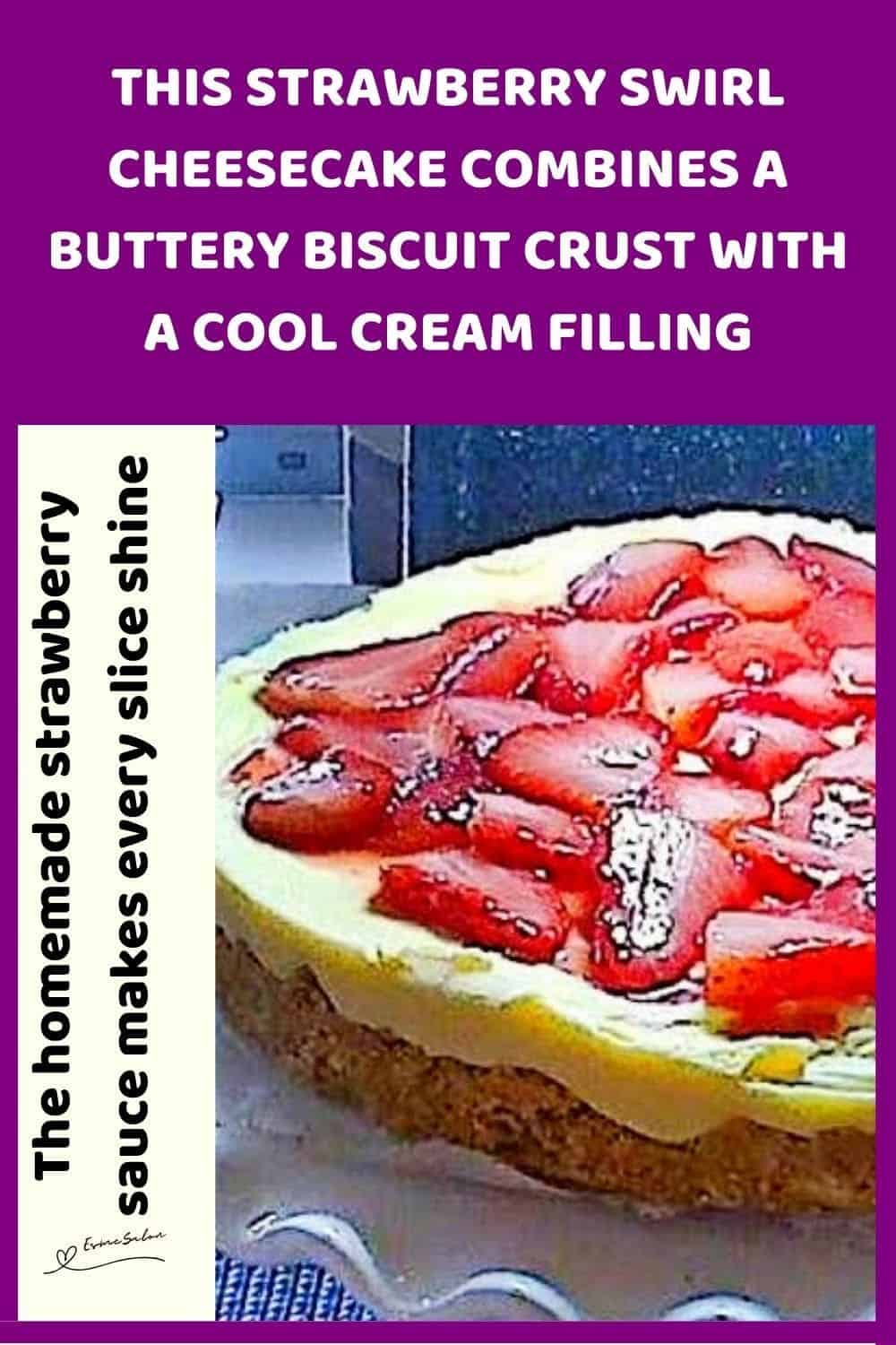 an image of a Strawberry Swirl Cheesecake