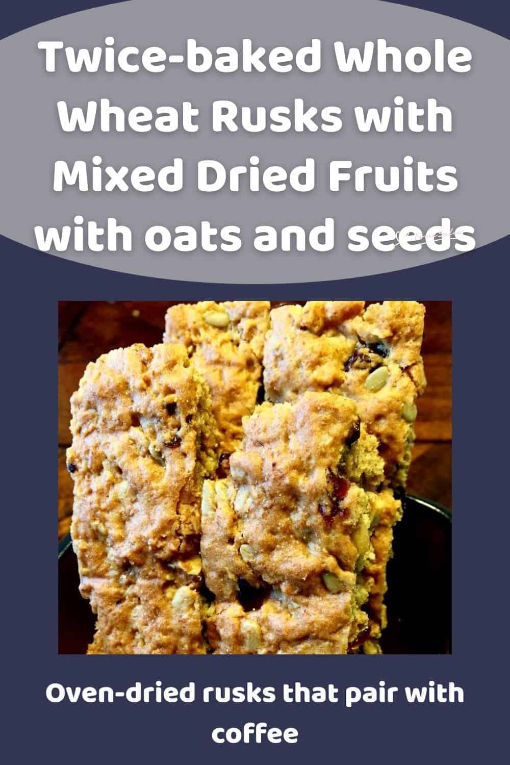 an image of Whole Wheat Rusks with Mixed Dried Fruits and Seeds