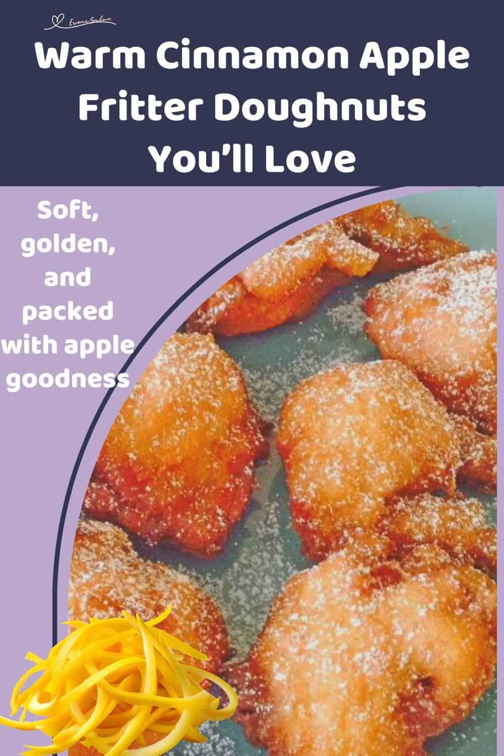 an image of Golden Warm Cinnamon Apple Fritter Doughnuts