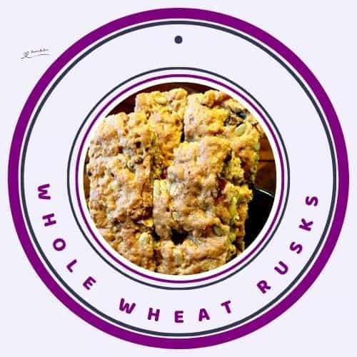 an image of Whole Wheat Rusks with Mixed Dried Fruits and Seeds