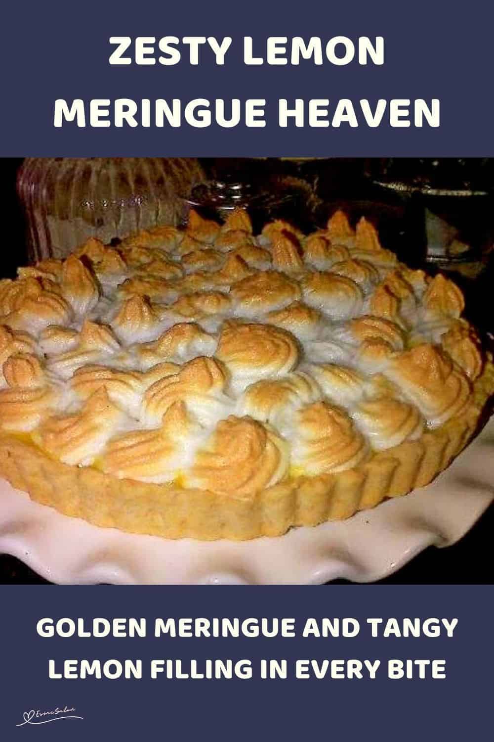 an image of a Zesty Lemon Meringue on a pink plate