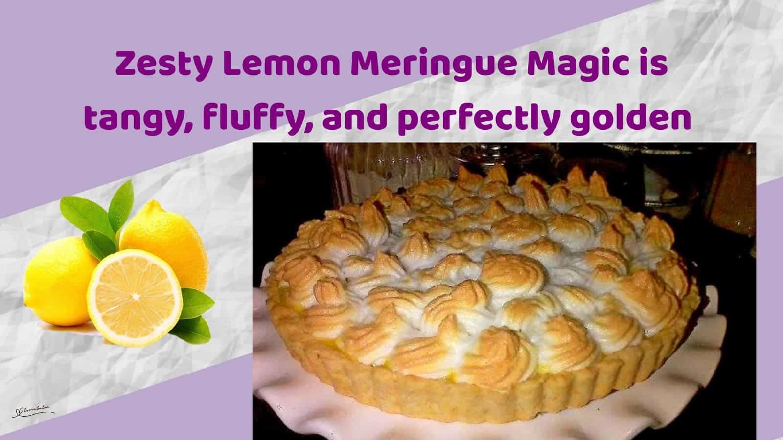 an image of a Zesty Lemon Meringue on a pink plate