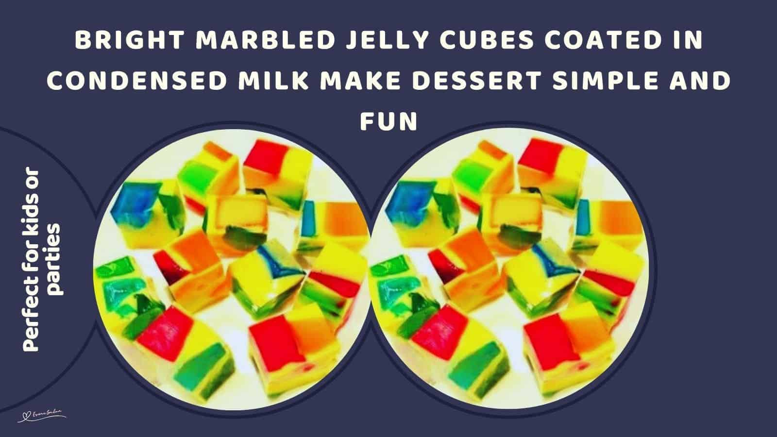 an image of brightly colored Marbled Jelly Cubes