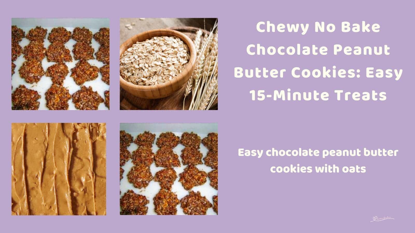 an image of No Bake Chocolate Peanut Butter Cookies on a baking tray