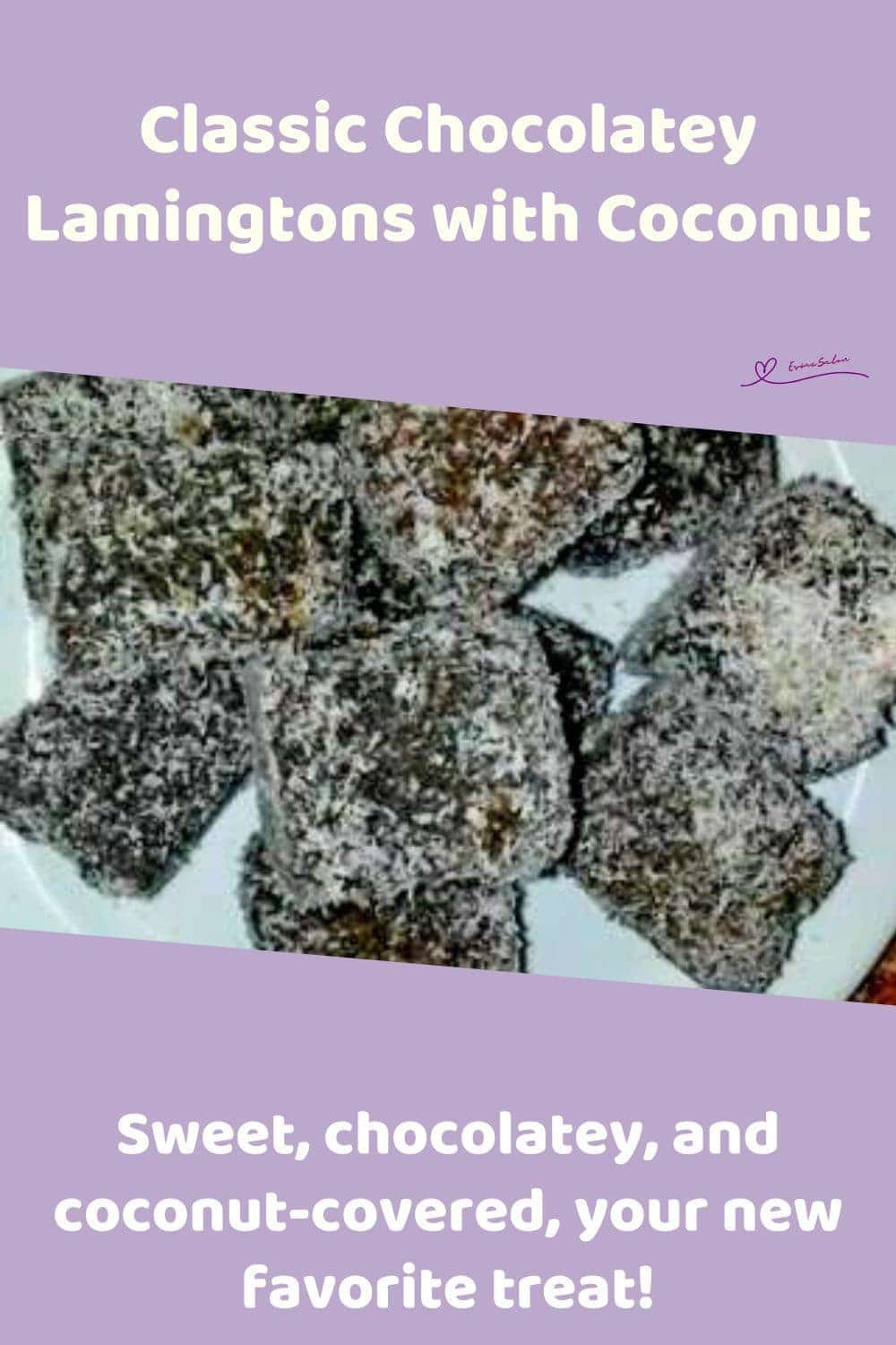 an image of 10 Chocolatey Lamingtons blocks on a white platter