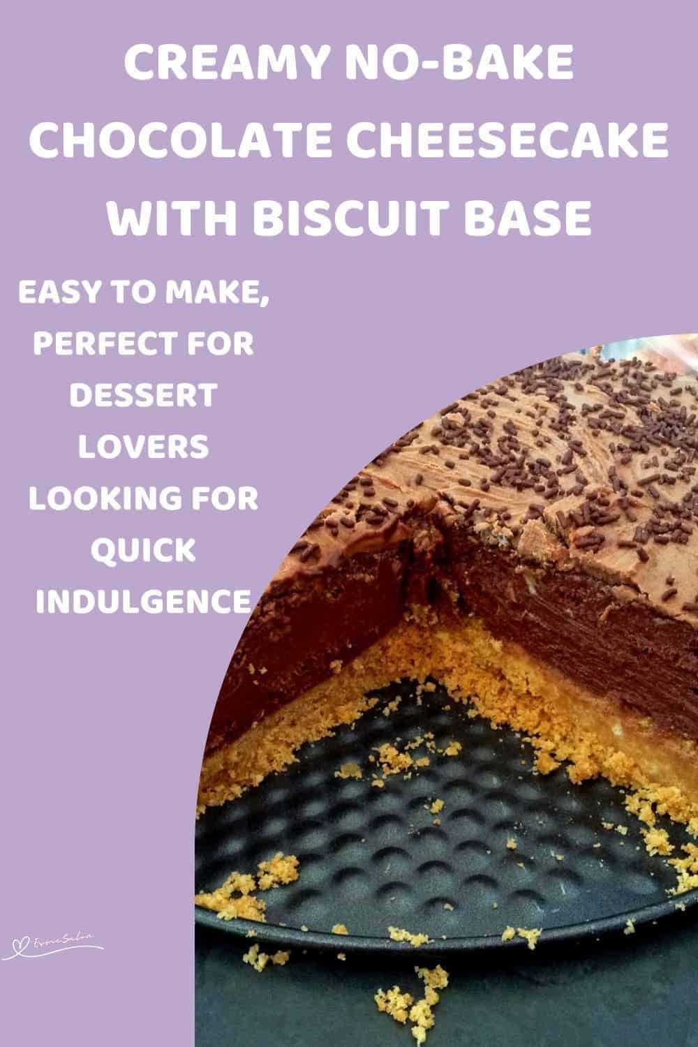 an image of a No-Bake Chocolate Cheesecake