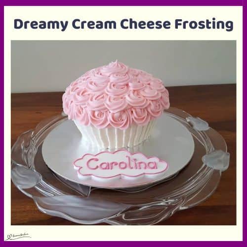 an image of a single cupcake decorated with Dreamy Cream Cheese Frosting