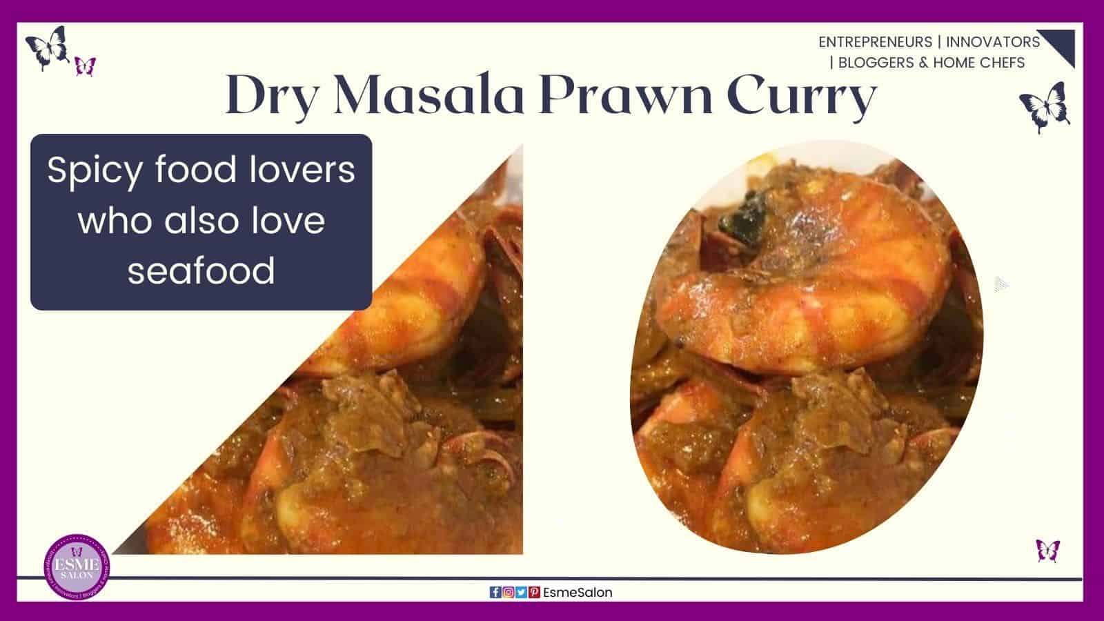 an image of spicy dry masala prawn curry