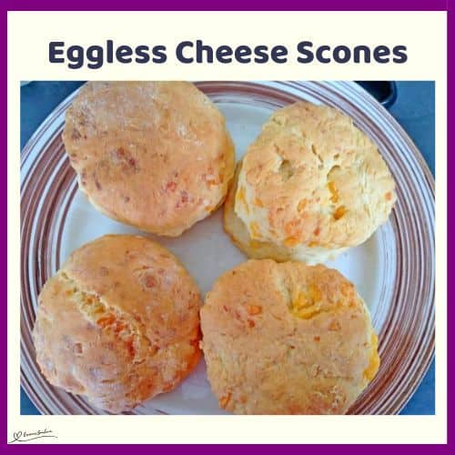 an image of 4 Eggless Cheese Scones made with Sprite