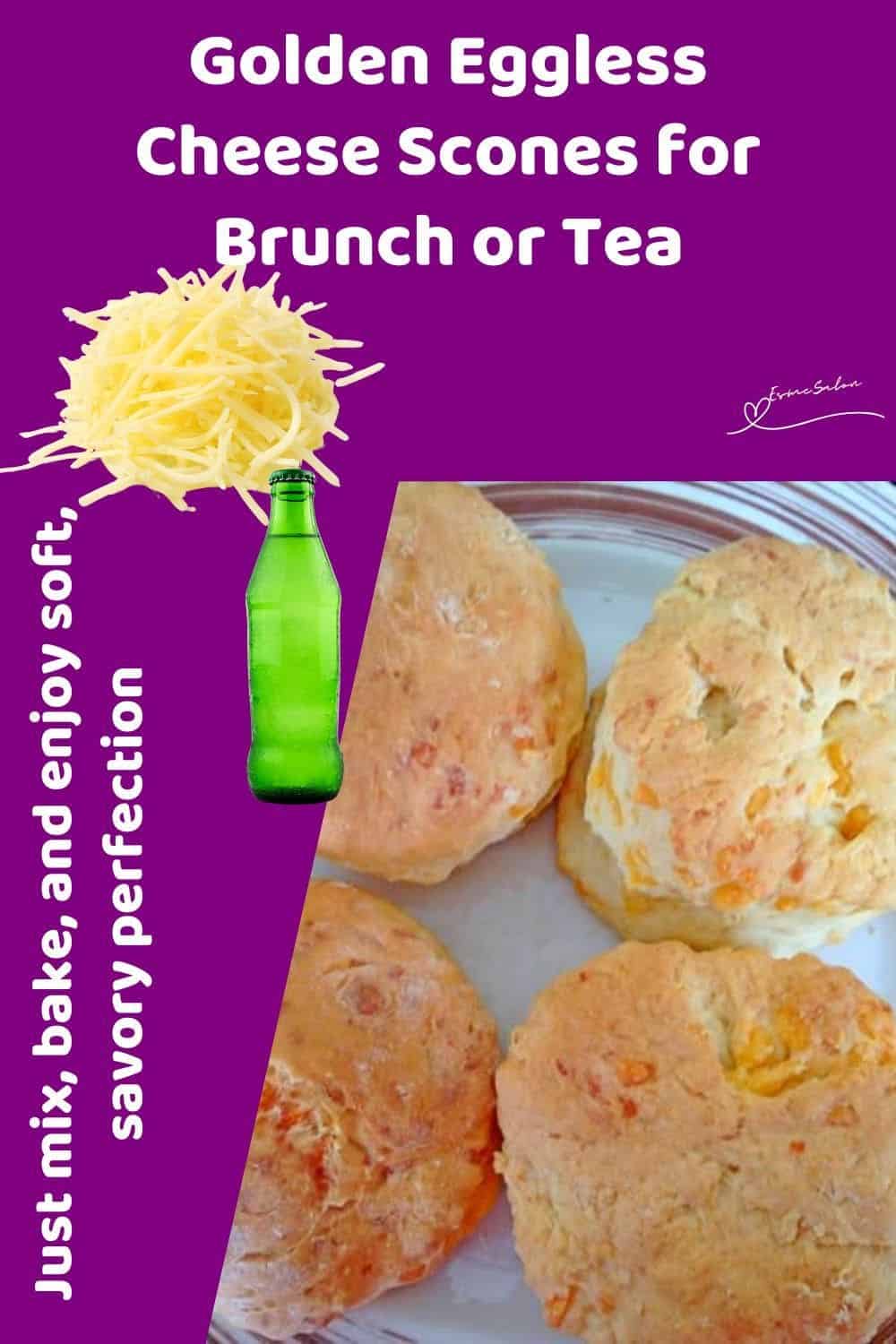 an image of 4 Eggless Cheese Scones made with Sprite