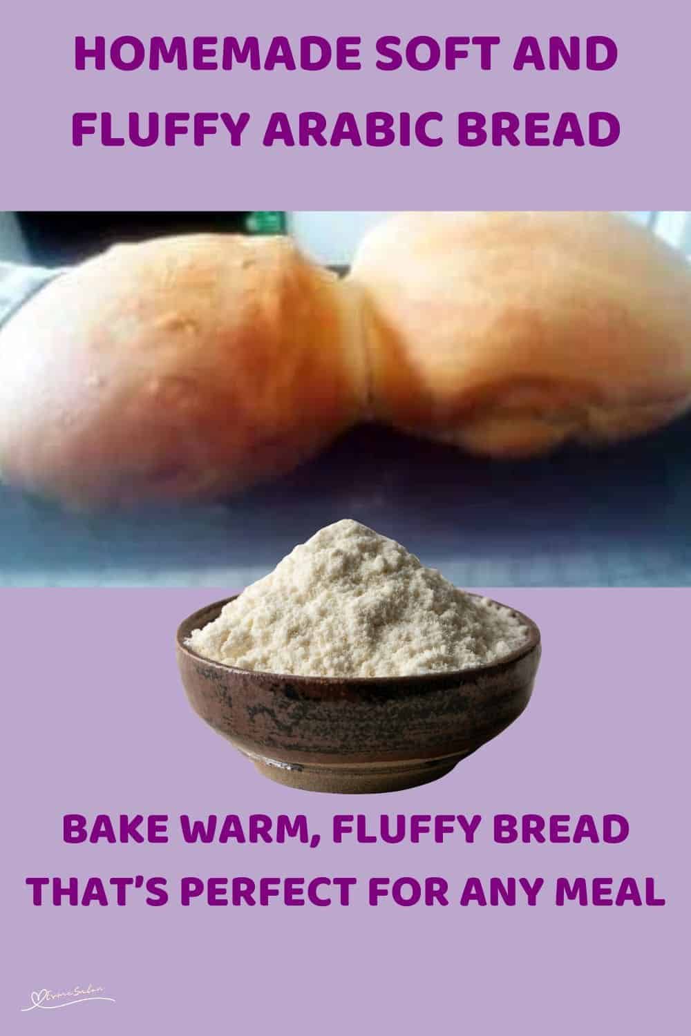 an image of 2 Soft and Fluffy Arabic Bread rolls