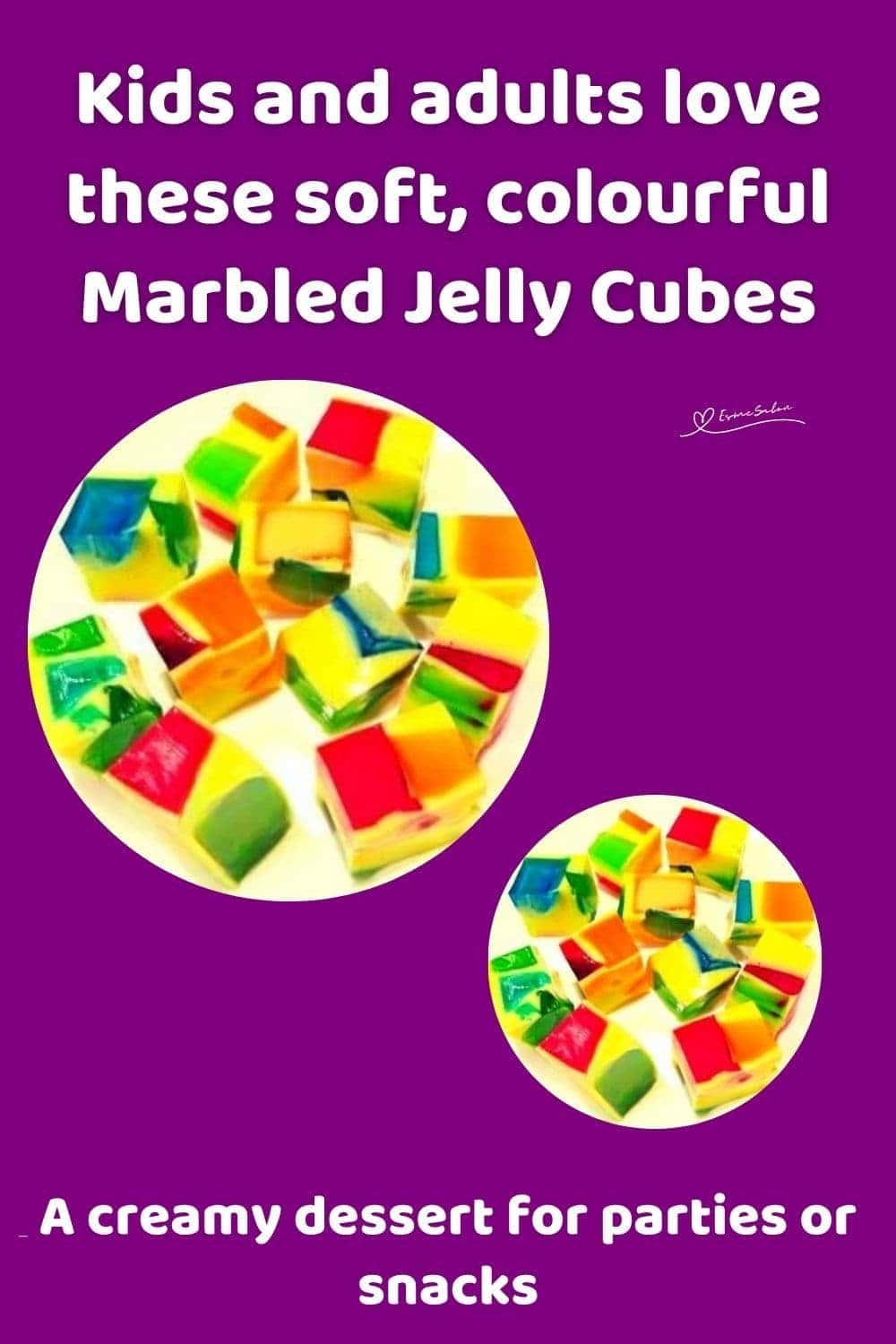 an image of brightly colored Marbled Jelly Cubes