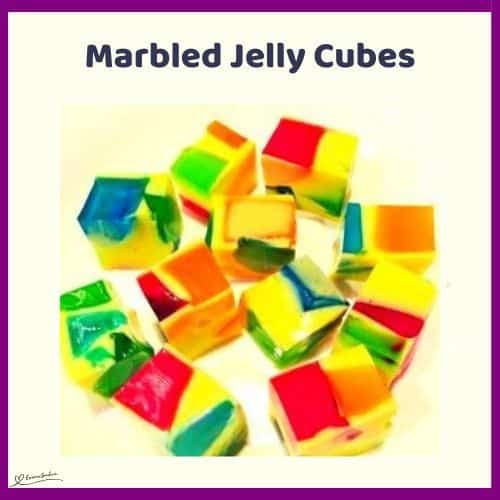 an image of brightly colored Marbled Jelly Cubes