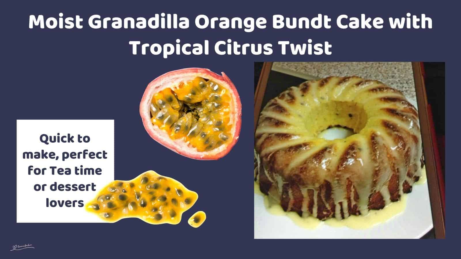 an image of a Moist Granadilla (Passion fruit) Orange Bundt Cake
