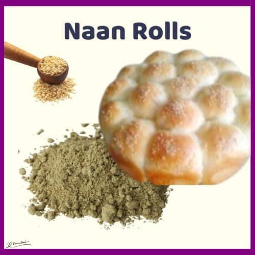 an image of Naan Rolls baked in a round baking pan