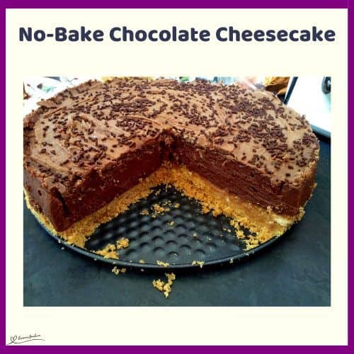 an image of a No-Bake Chocolate Cheesecake