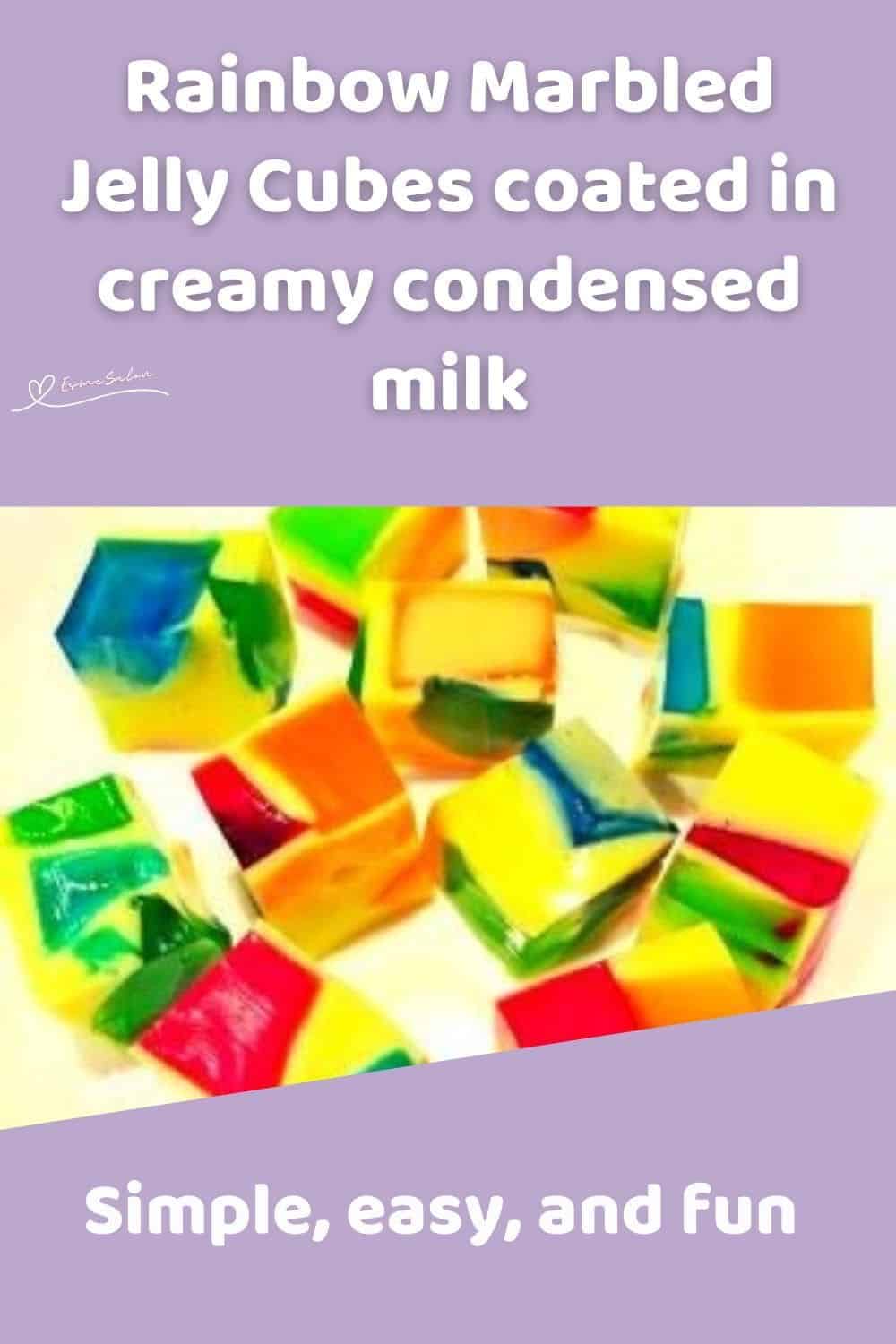 an image of brightly colored Marbled Jelly Cubes