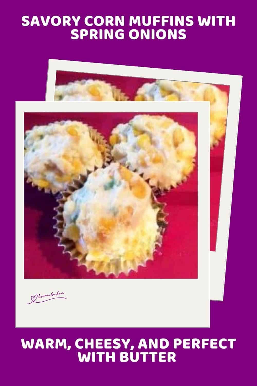 an image of 3 Corn and Cheese Muffins in cupcake paper holders